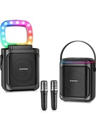 Zestaw karaoke przenośny głośnik Bluetooth do karaoke z 2 mikrofonami 