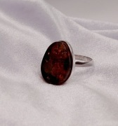 Pierścionek Srebro i Bursztyn