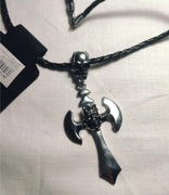 Naszyjnik z zawieszką czaszka diabeł srebrny 9,5 cm