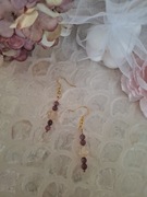 Kolczyki handmade srebro pozłacane z naturalnych kamieni granat cytryn