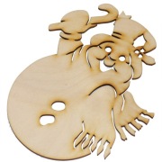 Bałwanek 16 cm drewniany ozdoba świąteczna