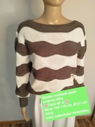 Sweterek ze srebrną nitką czekolada/ śmietanka 