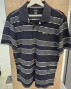 Koszulka polo Reebok męska czarna paski r. S