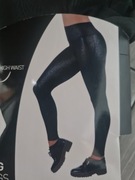 Legginsy damskie czarne wzorek- roz. S