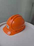 Kask BHP hełm budowlany ochronny Bartek czerwony pomarańczowy biały