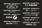 Naklejki GPS alarm Audi VW Skoda Opel Ford BMW Mazda Seat Citroen 