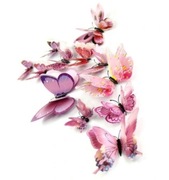 Motyle na ścianę - dekoracje 12 sztuk w paczce 5 kolorów 