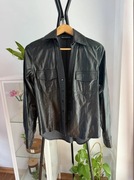 Czarna koszula z eko skóry oversize