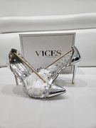 Vices szpilki srebrne 38 