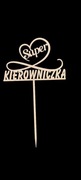 Topper na tort, do dekoracji, NAJLEPSZA KIEROWNICZKA, drewniany, 
