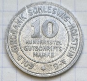 01128 Niemcy Szlezwik - Holsztyn 10/100 marki 1923