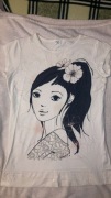damska bluzka koszulka tshirt cekiny nadruk dziewczyna sakura japonia