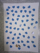 Serce serca mini ozdoba drewniane decoupage dekoracja niebieskie 10szt