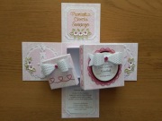 Exploding box kartka 3d na chrzest, pamiątka, prezent, rękodzieło