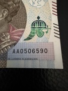 Banknot 500 zł, seria AA numer 0506590, stan UNC, rzadki i kolekcjonerski