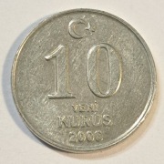 542. Moneta Turcja 10 nowych kuruszy 2006 rok  