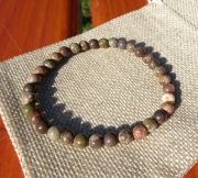 Bransoletka męska Agat kwiatowy Rękodzieło 