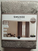 2 beżowe zasłony aksamitne welurowe na taśmie SMUKEE 2 x zasłona beż 