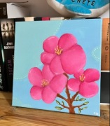 Obraz kwiaty różowe 20x20