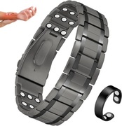Cigmag męska bransoleta bransoletka magnetyczna + pierścionek tytan