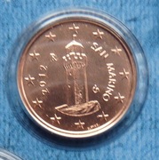 SAN MARINO 2012 1 CENT UNC !!!!!!!!!!