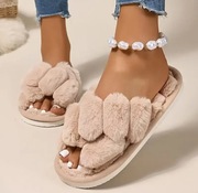 Kapcie damskie, miękka podeszwa Odkryte palce Beżowe Nowe Rozmiar 42-43 