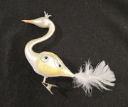 Bombka choinkowa łabędź królewski na klipsie retro ozdoby ptaszki