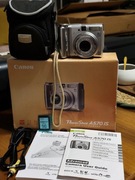 Idealny Canon PowerShot A570 IS z oryginalnym pudełkiem i futeralem