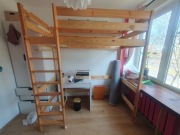 Łóżko piętrowe, drewniane, dziecięce