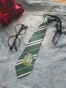 Zestaw krawat Slytherin + okulary Harry Potter 