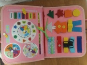 Książeczka manipulacyjna sensoryczna montessori tablica zabawka edukacyjna