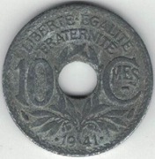 Francja Republika 10 centymów centimes 1941 21 mm nr 1