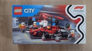 Puste pudełko Lego City 60443 F1 Pit stop i mechanicy Ferrari