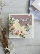 Kartka na chrzest, dla dziewczynki, różowa, w pudełku HANDMADE