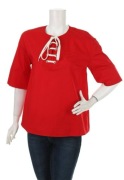 Love Moschino nowa czerwona bluzka wiązany dekolt r XS IT 38