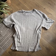 szara bluzka koszulka prążkowana dresowa s/m