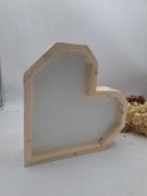 Serce drewniane białe tło 32 cm ,2.5 cm głębokie