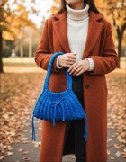 Niebieska torebka Seashell, ręczne robioną