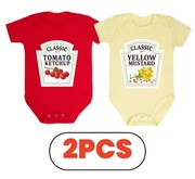 Zabawne bawełniane body ketchup i musztarda 80