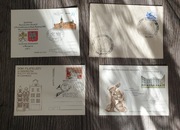 Pocztówki okolicznościowe oraz koperta z lat 70/80