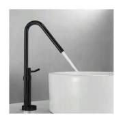 Wysoka bateria umywalkowa Rea Moris Black Mat