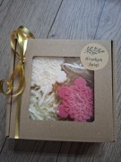 Box prezent mikołajki święta świeca sojowe snieżynki wosk pudełko śnieżynki