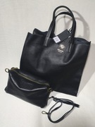 Duża torebka shopperka skóra naturalna włoska