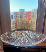 Wielka, piękna, patera, kryształowa PRL. 