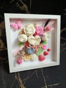 Kwiaty sojowe w ramce ,wieczne kwiaty ,prezent ,wosk sojowy 