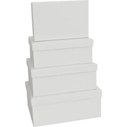 Pudełko kartonowe ozdobne na prezenty, prostokąt, biały, 19x13x7.5 cm