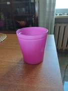 Osłonka Doniczka na storczyka różowa szkło 12.5cm średnicy 