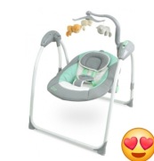 Bujaczek Huśtawka Leżaczek elektryczny na pilota firmy Loop - Szary Zielony