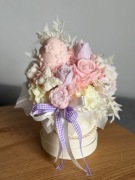 Flower box wielkanocny pastelowy | prezent | świeca | handma