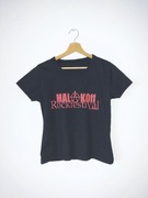 Czarna koszulka z krótkim rękawem vintage Rockfestival bawełna 38 M